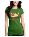 Cute Taco Fox Text Juniors Petite Crew Dark T-Shirt-T-Shirts Juniors Tops-TooLoud-Kiwi-Green-Juniors Fitted Small-Davson Sales