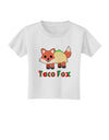 Cute Taco Fox Text Toddler T-Shirt-Toddler T-Shirt-TooLoud-White-2T-Davson Sales