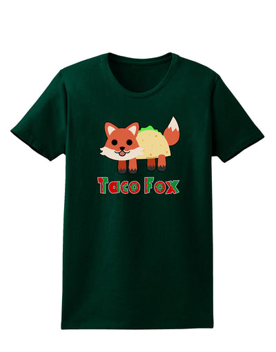 Cute Taco Fox Text Womens Dark T-Shirt-TooLoud-Forest-Green-Small-Davson Sales