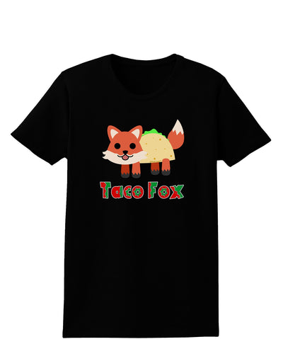 Cute Taco Fox Text Womens Dark T-Shirt-TooLoud-Black-X-Small-Davson Sales