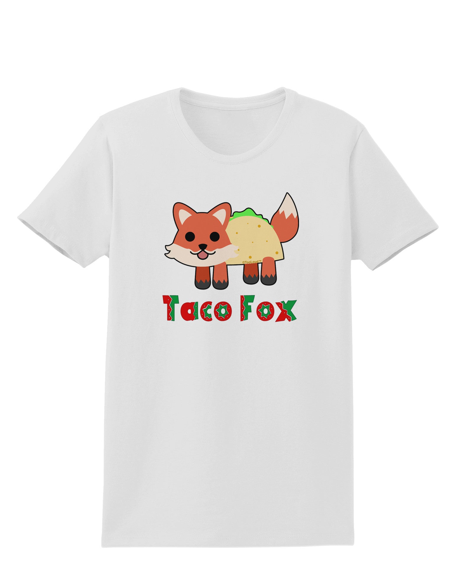Cute Taco Fox Text Womens T-Shirt-Womens T-Shirt-TooLoud-White-X-Small-Davson Sales