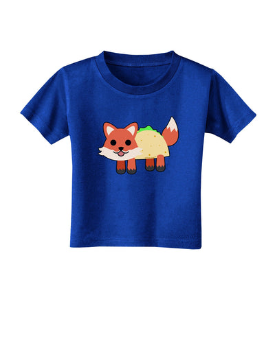 Cute Taco Fox Toddler T-Shirt Dark-Toddler T-Shirt-TooLoud-Royal-Blue-2T-Davson Sales