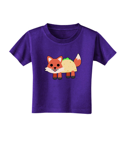 Cute Taco Fox Toddler T-Shirt Dark-Toddler T-Shirt-TooLoud-Purple-2T-Davson Sales