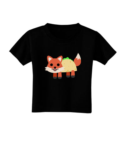 Cute Taco Fox Toddler T-Shirt Dark-Toddler T-Shirt-TooLoud-Black-2T-Davson Sales