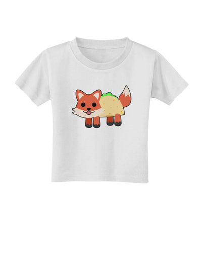 Cute Taco Fox Toddler T-Shirt-Toddler T-Shirt-TooLoud-White-2T-Davson Sales