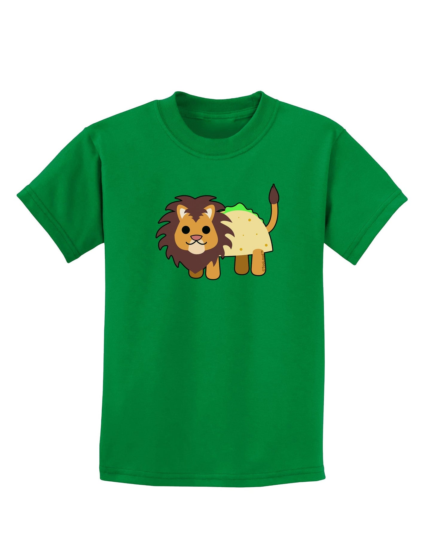 Cute Taco Lion Childrens Dark T-Shirt-Childrens T-Shirt-TooLoud-Kelly-Green-X-Small-Davson Sales