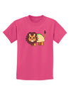 Cute Taco Lion Childrens Dark T-Shirt-Childrens T-Shirt-TooLoud-Sangria-X-Small-Davson Sales