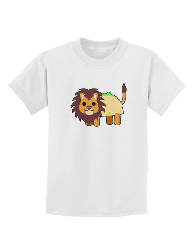 Cute Taco Lion Childrens T-Shirt-Childrens T-Shirt-TooLoud-White-X-Small-Davson Sales