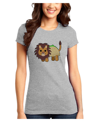 Cute Taco Lion Juniors Petite T-Shirt-T-Shirts Juniors Tops-TooLoud-Ash-Gray-Juniors Fitted X-Small-Davson Sales