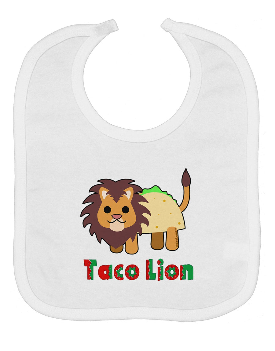 Cute Taco Lion Text Baby Bib