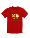 Cute Taco Lion Text Childrens Dark T-Shirt-Childrens T-Shirt-TooLoud-Red-X-Small-Davson Sales