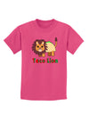 Cute Taco Lion Text Childrens Dark T-Shirt-Childrens T-Shirt-TooLoud-Sangria-X-Small-Davson Sales