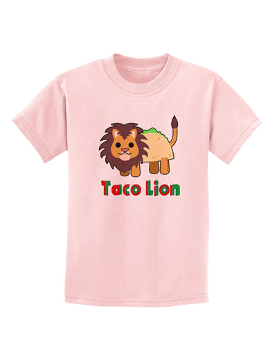 Cute Taco Lion Text Childrens T-Shirt-Childrens T-Shirt-TooLoud-PalePink-X-Small-Davson Sales