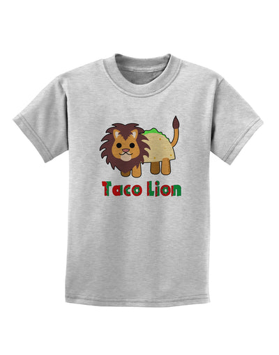 Cute Taco Lion Text Childrens T-Shirt-Childrens T-Shirt-TooLoud-AshGray-X-Small-Davson Sales