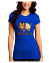 Cute Taco Lion Text Juniors Petite Crew Dark T-Shirt-T-Shirts Juniors Tops-TooLoud-Royal-Blue-Juniors Fitted Small-Davson Sales