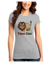 Cute Taco Lion Text Juniors Petite T-Shirt-T-Shirts Juniors Tops-TooLoud-Ash-Gray-Juniors Fitted X-Small-Davson Sales