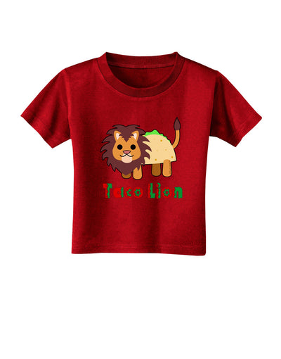 Cute Taco Lion Text Toddler T-Shirt Dark-Toddler T-Shirt-TooLoud-Red-2T-Davson Sales