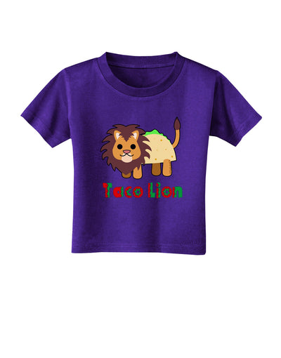 Cute Taco Lion Text Toddler T-Shirt Dark-Toddler T-Shirt-TooLoud-Purple-2T-Davson Sales