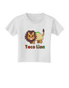 Cute Taco Lion Text Toddler T-Shirt-Toddler T-Shirt-TooLoud-White-2T-Davson Sales