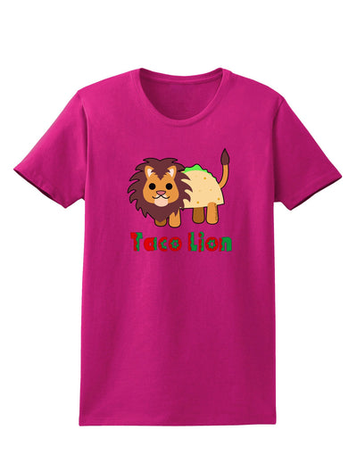 Cute Taco Lion Text Womens Dark T-Shirt-TooLoud-Hot-Pink-Small-Davson Sales