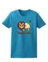 Cute Taco Lion Text Womens Dark T-Shirt-TooLoud-Turquoise-X-Small-Davson Sales