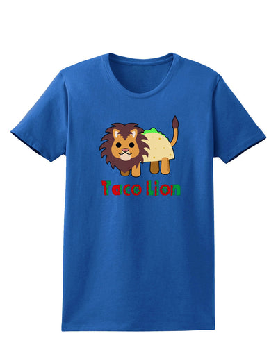 Cute Taco Lion Text Womens Dark T-Shirt-TooLoud-Royal-Blue-X-Small-Davson Sales