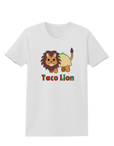 Cute Taco Lion Text Womens T-Shirt-Womens T-Shirt-TooLoud-White-X-Small-Davson Sales