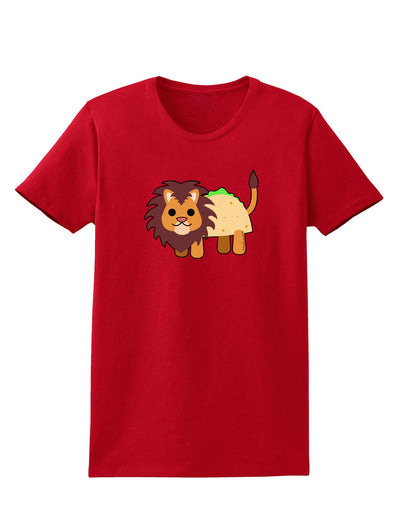 Cute Taco Lion Womens Dark T-Shirt-TooLoud-Red-X-Small-Davson Sales