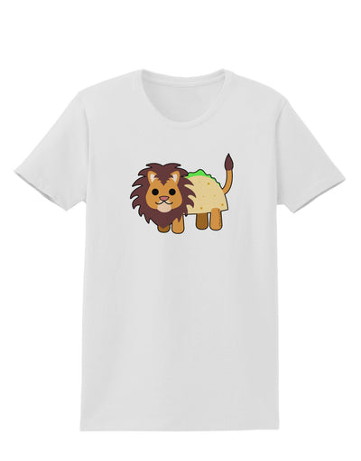 Cute Taco Lion Womens T-Shirt-Womens T-Shirt-TooLoud-White-X-Small-Davson Sales