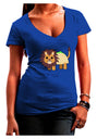 Cute Taco Lion Womens V-Neck Dark T-Shirt-Womens V-Neck T-Shirts-TooLoud-Royal-Blue-Juniors Fitted Small-Davson Sales