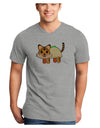 Cute Taco Tiger Adult V-Neck T-shirt-Mens V-Neck T-Shirt-TooLoud-HeatherGray-Small-Davson Sales