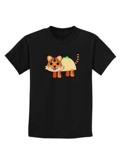 Cute Taco Tiger Childrens Dark T-Shirt-Childrens T-Shirt-TooLoud-Black-X-Small-Davson Sales
