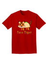 Cute Taco Tiger Text Adult Dark T-Shirt-Mens T-Shirt-TooLoud-Red-Small-Davson Sales