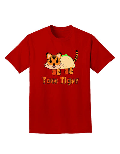 Cute Taco Tiger Text Adult Dark T-Shirt-Mens T-Shirt-TooLoud-Red-Small-Davson Sales