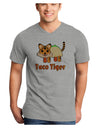 Cute Taco Tiger Text Adult V-Neck T-shirt-Mens V-Neck T-Shirt-TooLoud-HeatherGray-Small-Davson Sales