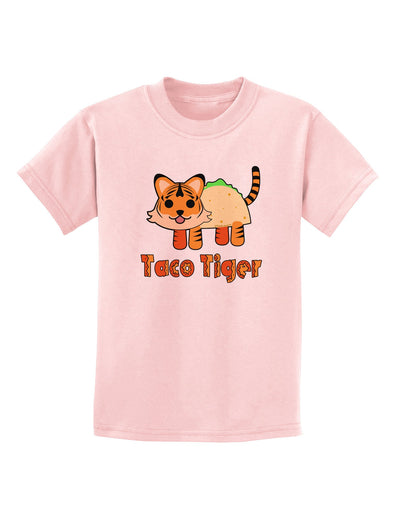 Cute Taco Tiger Text Childrens T-Shirt-Childrens T-Shirt-TooLoud-PalePink-X-Small-Davson Sales