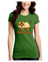 Cute Taco Tiger Text Juniors Petite Crew Dark T-Shirt-T-Shirts Juniors Tops-TooLoud-Kiwi-Green-Juniors Fitted Small-Davson Sales