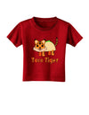 Cute Taco Tiger Text Toddler T-Shirt Dark-Toddler T-Shirt-TooLoud-Red-2T-Davson Sales