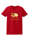 Cute Taco Tiger Text Womens Dark T-Shirt-TooLoud-Red-X-Small-Davson Sales