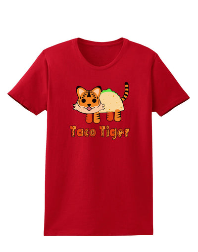 Cute Taco Tiger Text Womens Dark T-Shirt-TooLoud-Red-X-Small-Davson Sales