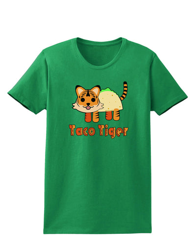 Cute Taco Tiger Text Womens Dark T-Shirt-TooLoud-Kelly-Green-X-Small-Davson Sales