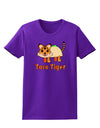 Cute Taco Tiger Text Womens Dark T-Shirt-TooLoud-Purple-X-Small-Davson Sales