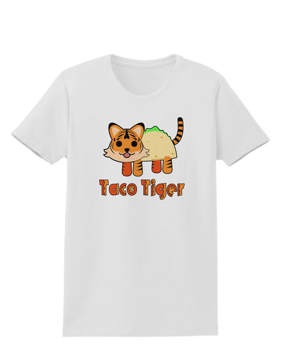 Cute Taco Tiger Text Womens T-Shirt-Womens T-Shirt-TooLoud-White-X-Small-Davson Sales