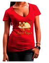 Cute Taco Tiger Text Womens V-Neck Dark T-Shirt-Womens V-Neck T-Shirts-TooLoud-Red-Juniors Fitted Small-Davson Sales