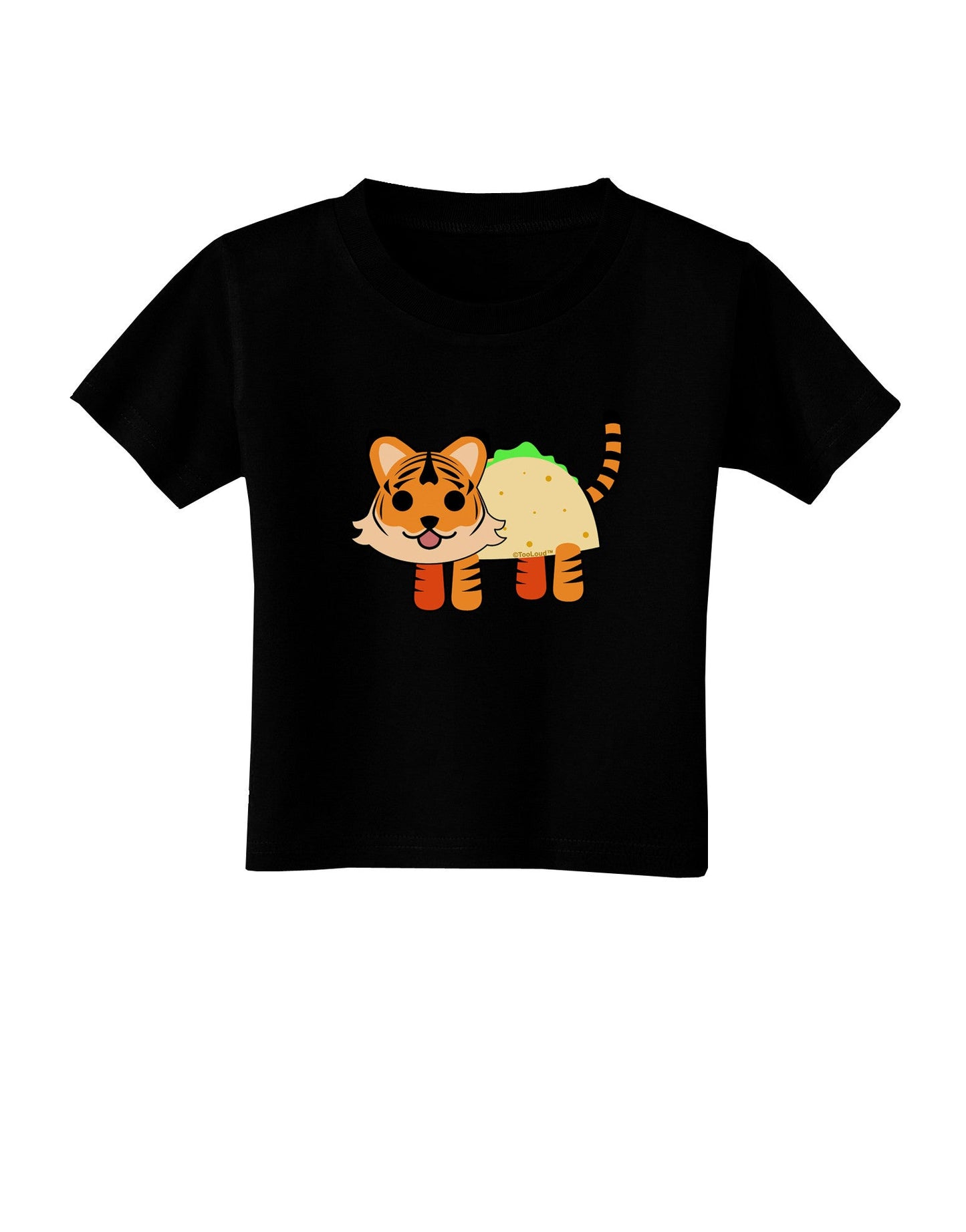 Cute Taco Tiger Toddler T-Shirt Dark-Toddler T-Shirt-TooLoud-Black-2T-Davson Sales