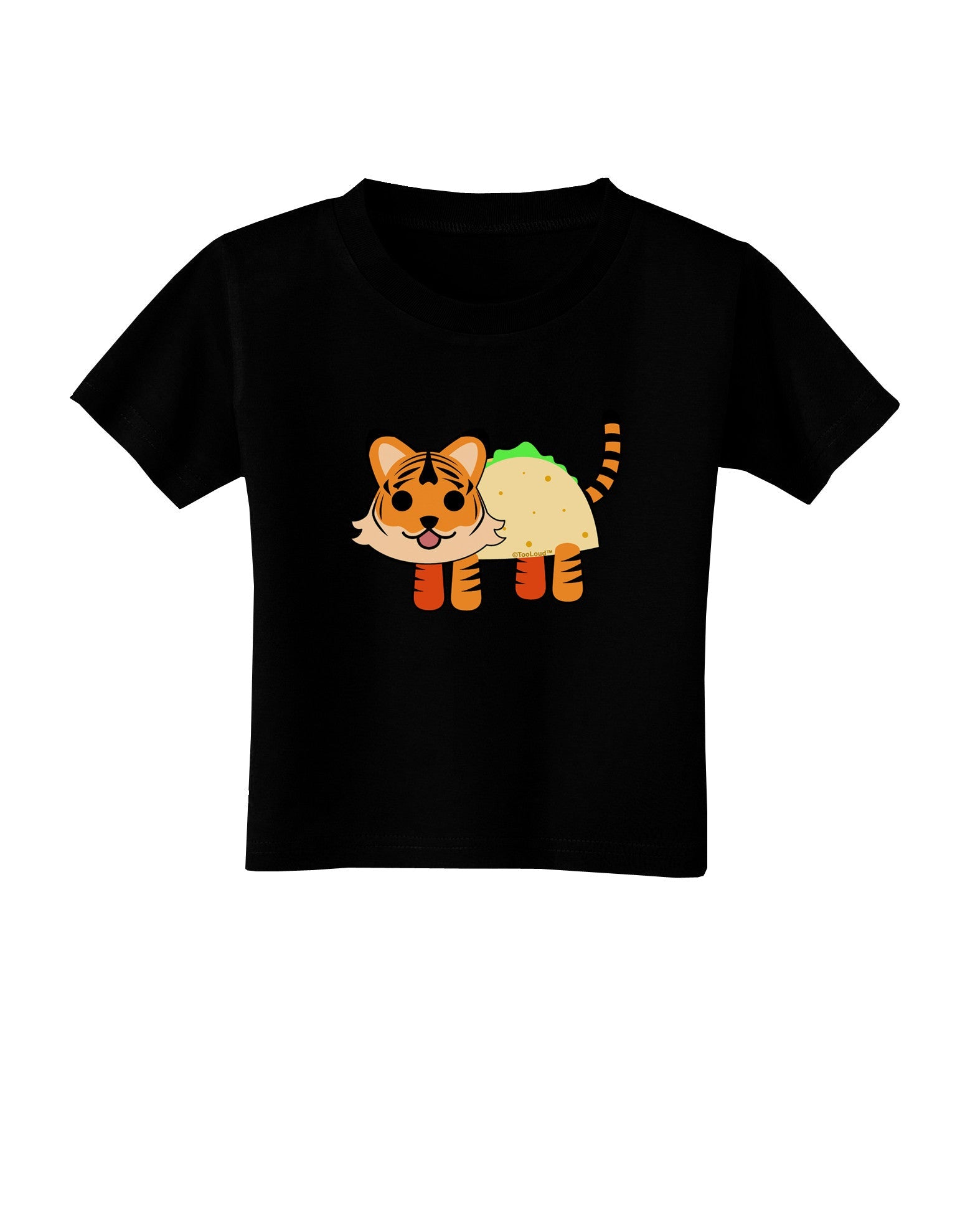 Cute Taco Tiger Toddler T-Shirt Dark-Toddler T-Shirt-TooLoud-Black-2T-Davson Sales