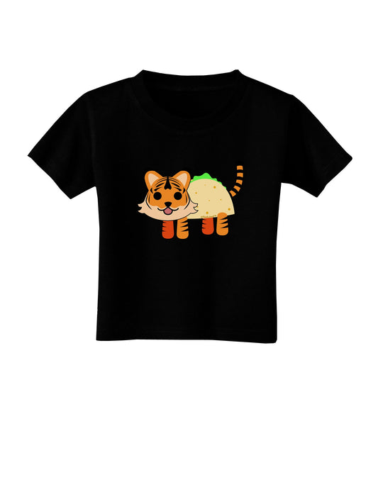 Cute Taco Tiger Toddler T-Shirt Dark-Toddler T-Shirt-TooLoud-Black-2T-Davson Sales
