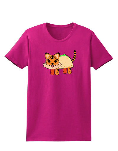 Cute Taco Tiger Womens Dark T-Shirt-TooLoud-Hot-Pink-Small-Davson Sales