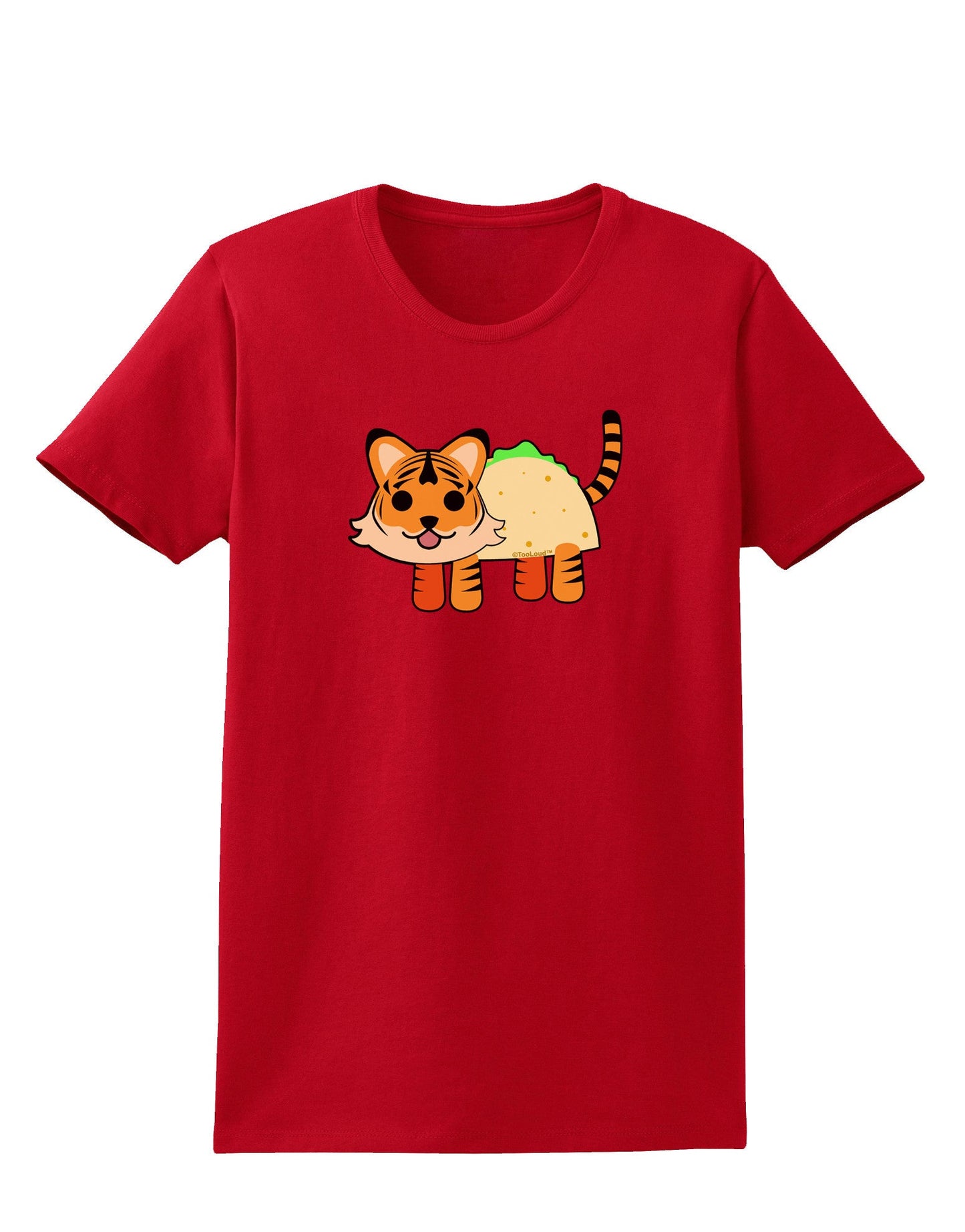 Cute Taco Tiger Womens Dark T-Shirt-TooLoud-Red-X-Small-Davson Sales