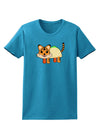 Cute Taco Tiger Womens Dark T-Shirt-TooLoud-Turquoise-X-Small-Davson Sales